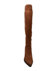 Amsterdam Faux Suede Over The Knee High Heel Boots - Stylish and Versatile