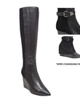 Paris Leather Lamb Suede 3-in-1 Wedge Dress Boot: Effortlessly Stylish and Versatile