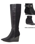 Paris Leather Lamb Suede 3-in-1 Wedge Dress Boot: Effortlessly Stylish and Versatile