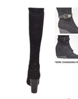 Paris2- Faux Suede Wedge Boot: 3-in-1 Wedge Dress Boot: Stylish Versatility at Its Best