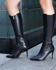 Noosh Leather Heel Dress Boots - Stylish and Versatile