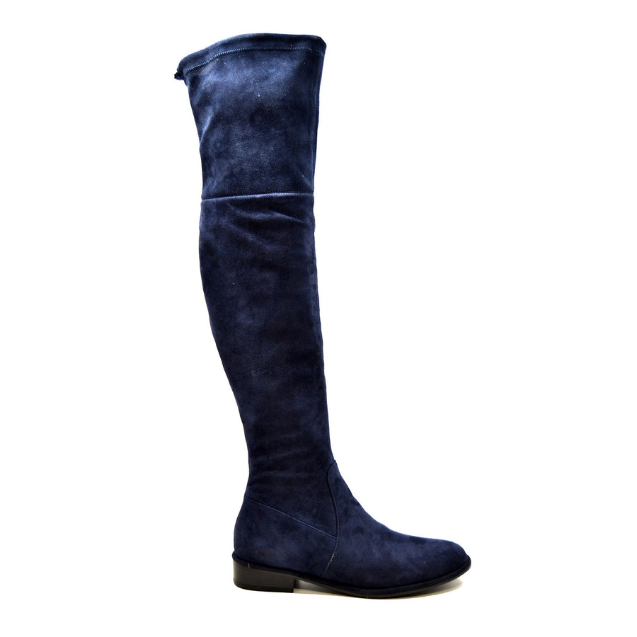 Landers Suede Over The Knee High Heel Boots by SoleMani