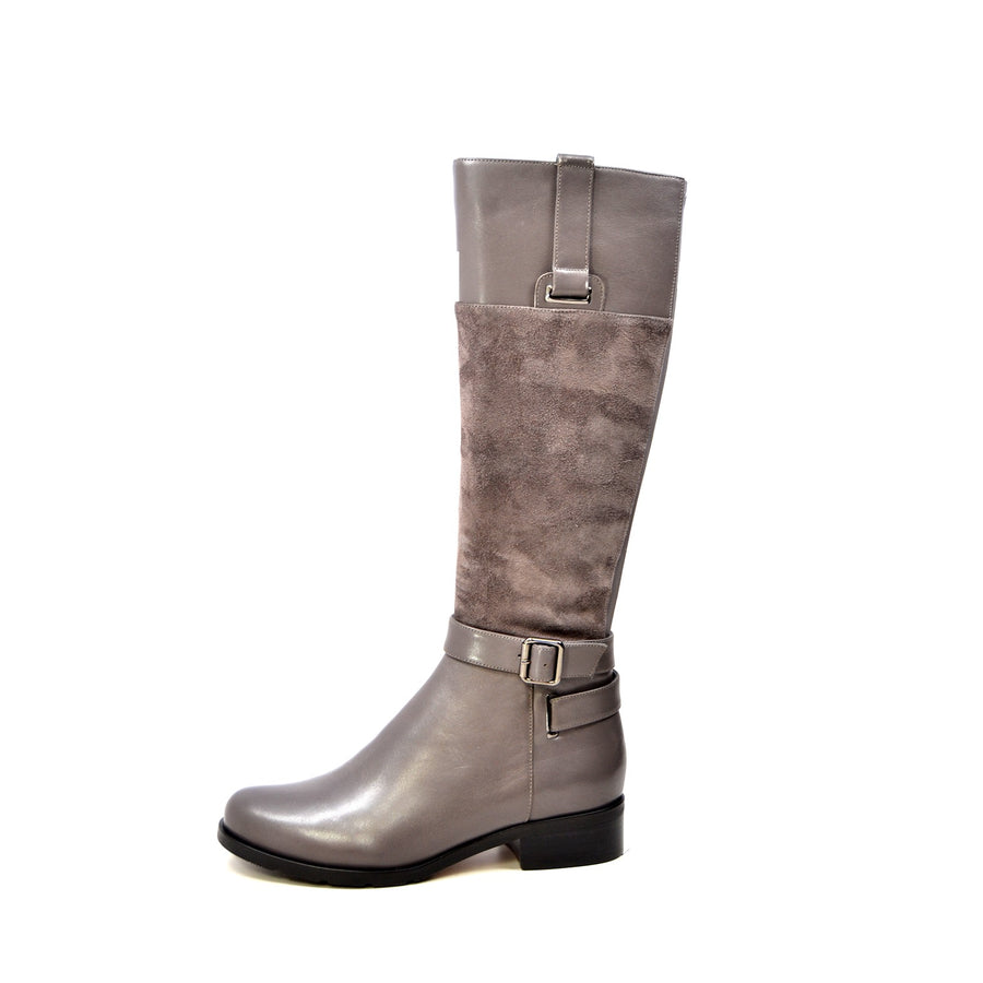 Gabi Leather & Suede Riding Boots with Fleece Lining - Versatile and Stylish for Day or Night Wear