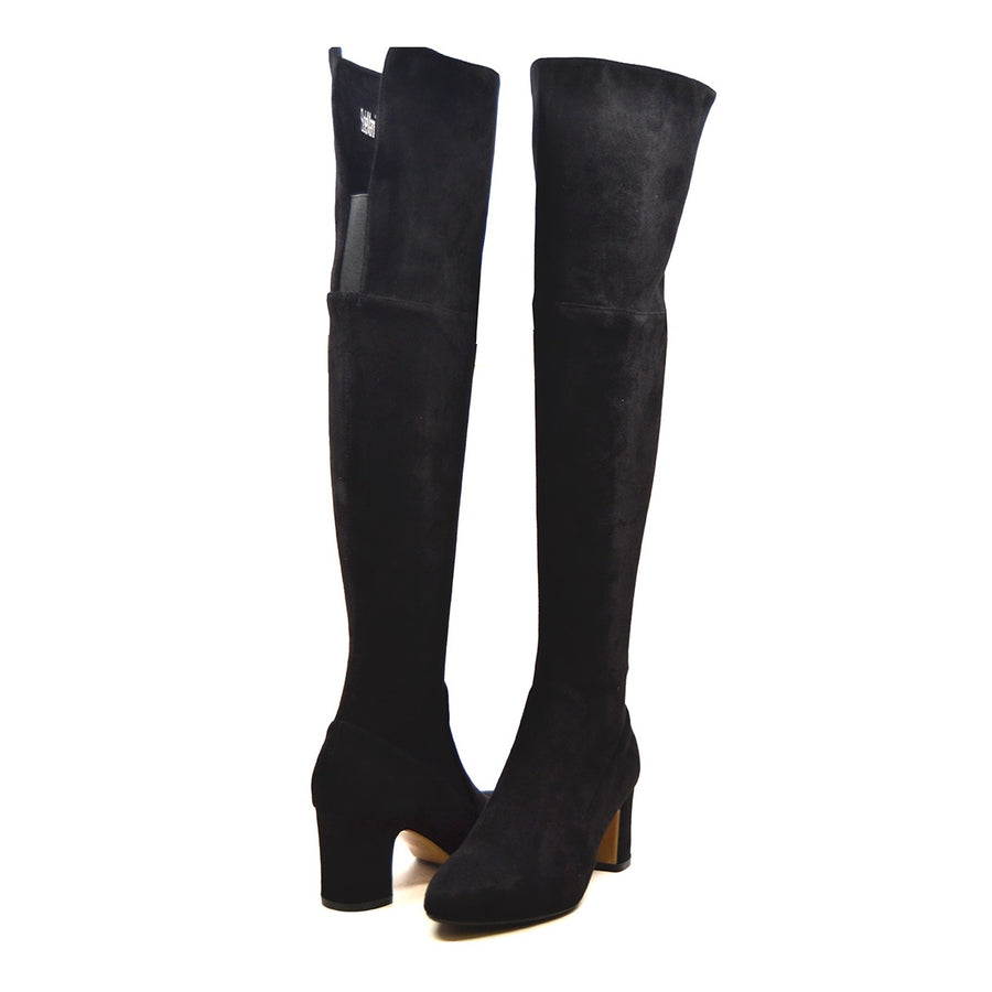 Sophia Suede Block Heel Over The Knee High Heel Boots - Stylish and Versatile